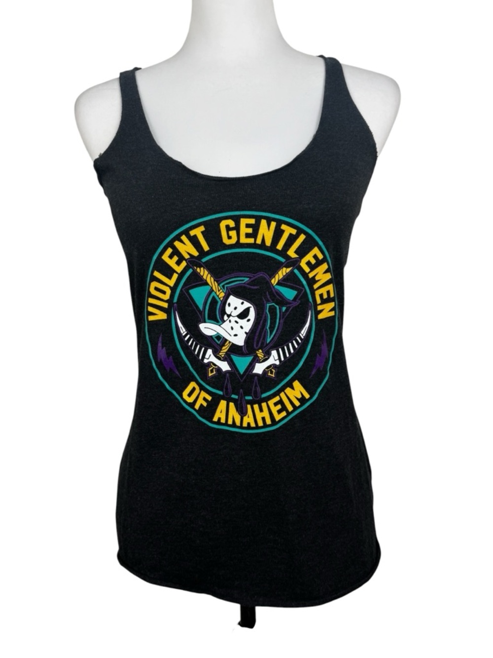 Violent Gentlemen of Anaheim Ducks Dark Gray Tank Top Women’s Size XS Mighty
